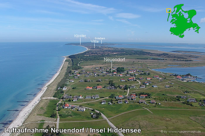 Luftaufnahme Neuendorf auf der Insel Hiddensee