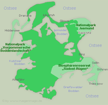 Karte Nationalparks auf Rügen