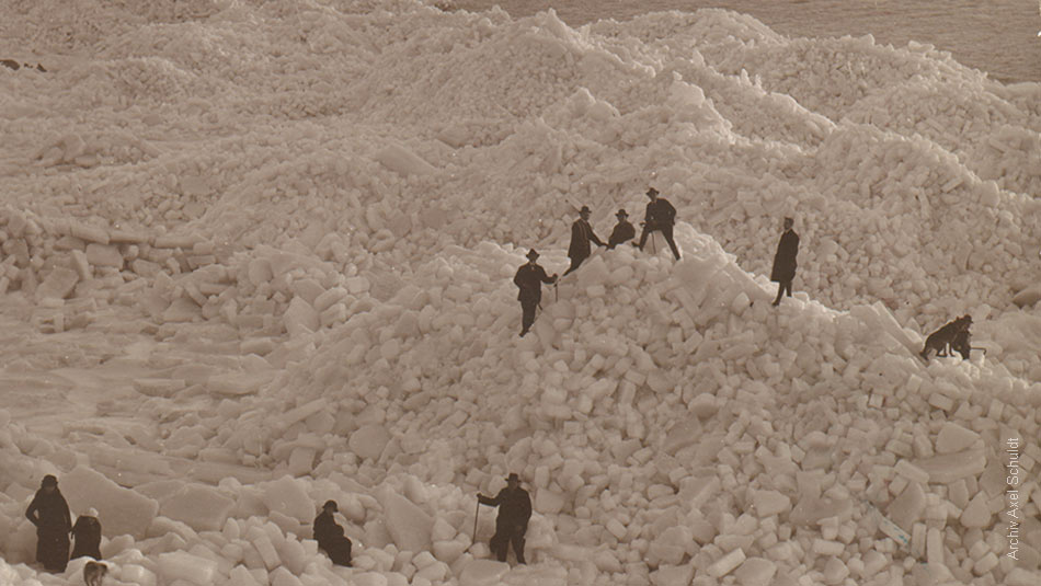 Großes Eisschollentreiben 1928/29 auf der Insel Vilm