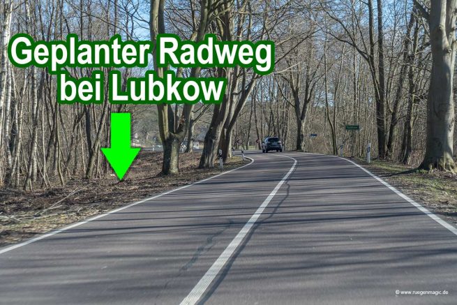 Vorbereitungen für den geplanten Radweg bei Lubkow