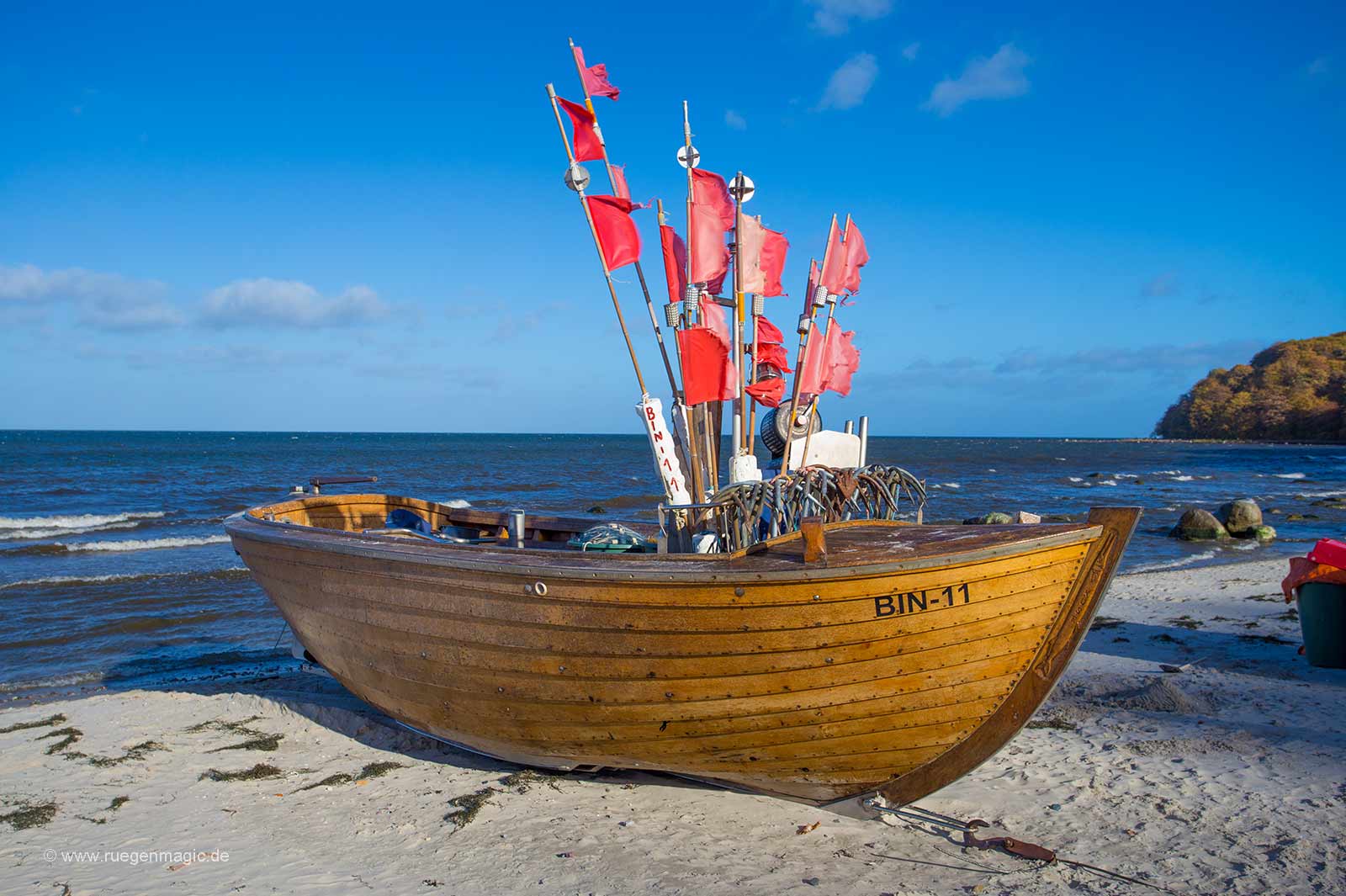 Das Fischerboot des einzigen Fischers der Ostseebades Binz