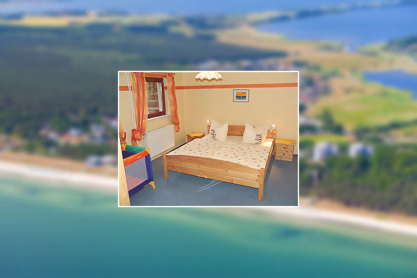 Das Schlafzimmer der Ferienwohnung