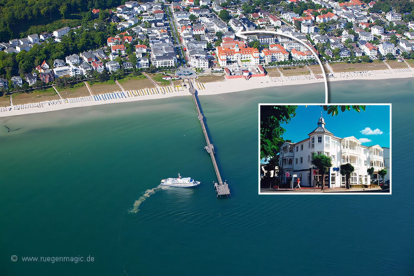 Luftaufnahme der Lage der Ferienwohnung in Binz auf Rügen