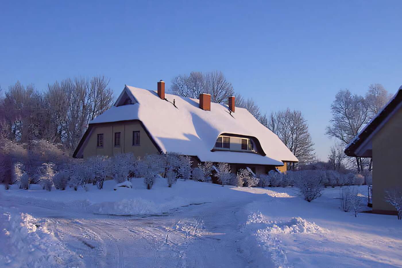 Das Reetdachferienhaus im Winter