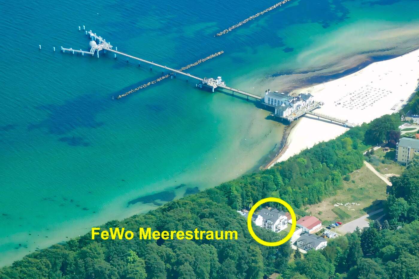 Luftaufnahme des Ostseebades Sellin mit Ihrer Fewo